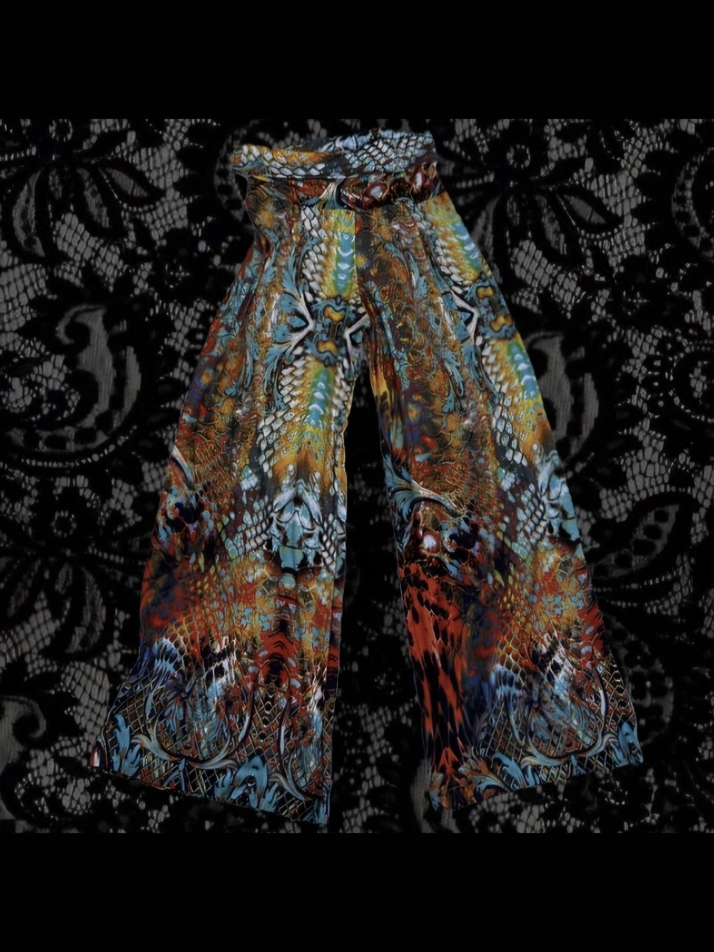 ISO Multicolor Fold Over Palazzo Pants - Picture 3 of 4